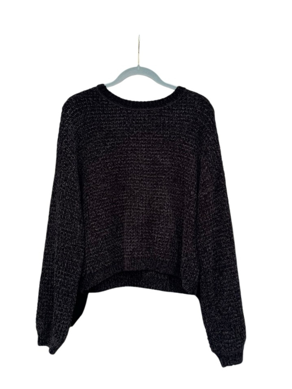 Sanctuary Women's Cable Knit Relaxed Fit Crewneck Sweater in Black Size Medium